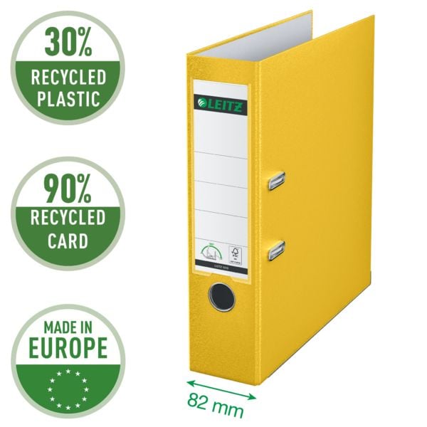 Produktbild: Leitz Qualit&auml;ts-Ordner 180&deg; Plastik, aus 90% recyceltem Karton und 30% vor Gebrauch recyceltem Kunststoff