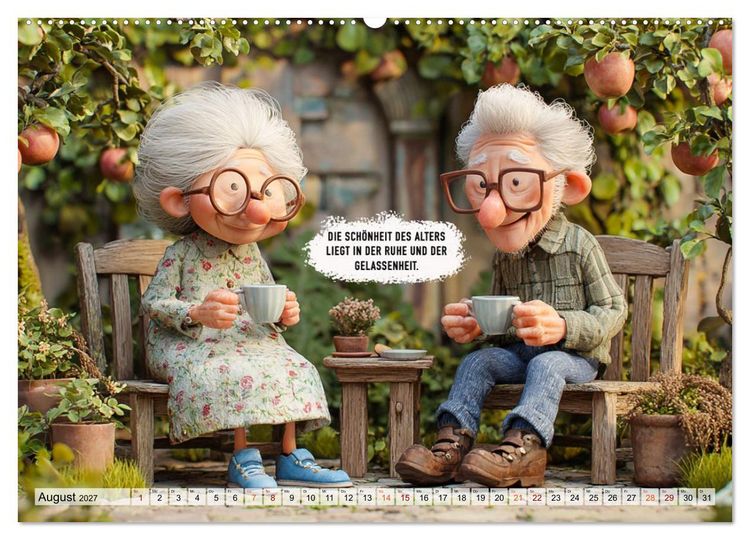 Produktbild: Oma und Opa - Spr&uuml;che &uuml;ber das Alter (Wandkalender 2027 DIN A2 quer), CALVENDO Monatskalender