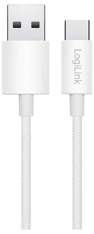 Produktbild: LogiLink USB-C&reg; Kabel USB 2.0 USB-A Stecker, USB-C&reg; Stecker 1.5m Wei&szlig; CU0322