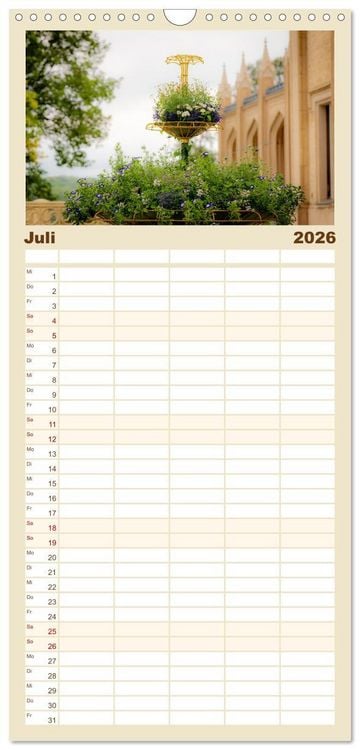 Produktbild: Familienplaner 2026 - Potsdam - Schl&ouml;sser, Parks und der Alte Fritz mit 5 Spalten (Wandkalender, 21 x 45 cm) CALVENDO