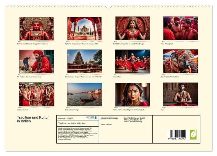 Produktbild: Tradition und Kultur in Indien (hochwertiger Premium Wandkalender 2026 DIN A2 quer), Kunstdruck in Hochglanz