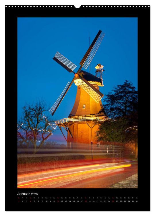 Produktbild: Windm&uuml;hlen in Deutschland (hochwertiger Premium Wandkalender 2026 DIN A2 hoch), Kunstdruck in Hochglanz