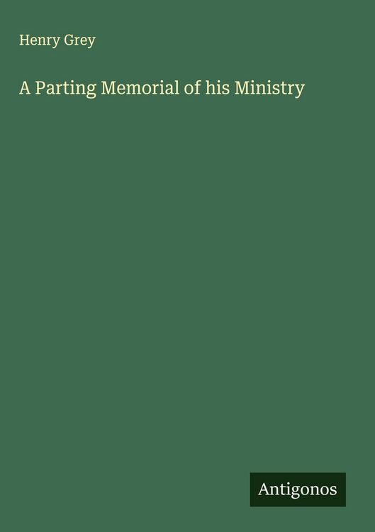 Produktbild: A Parting Memorial of his Ministry