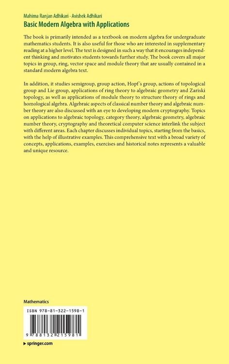 Produktbild: Basic Modern Algebra with Applications