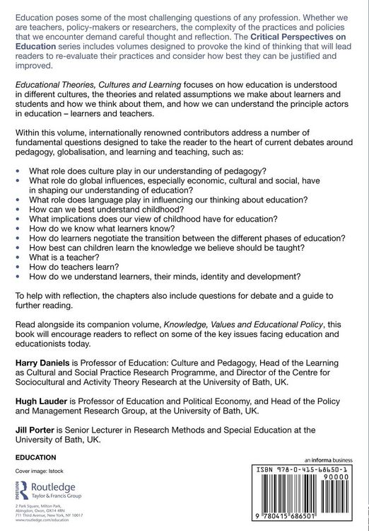 Produktbild: Educational Theories, Cultures and Learning