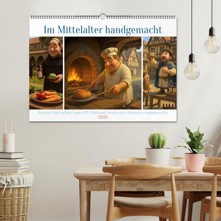 Produktbild: Im Mittelalter handgemacht (Wandkalender 2026 DIN A2 quer), CALVENDO Monatskalender