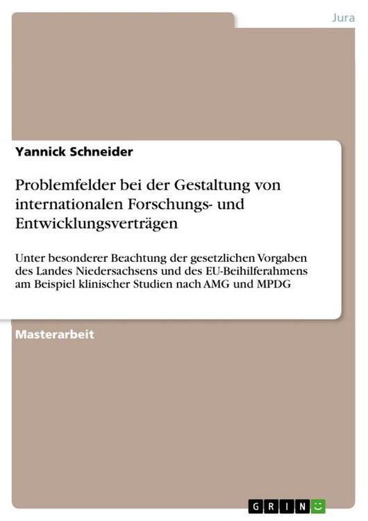 Produktbild: Problemfelder bei der Gestaltung von internationalen Forschungs- und Entwicklungsvertr&auml;gen