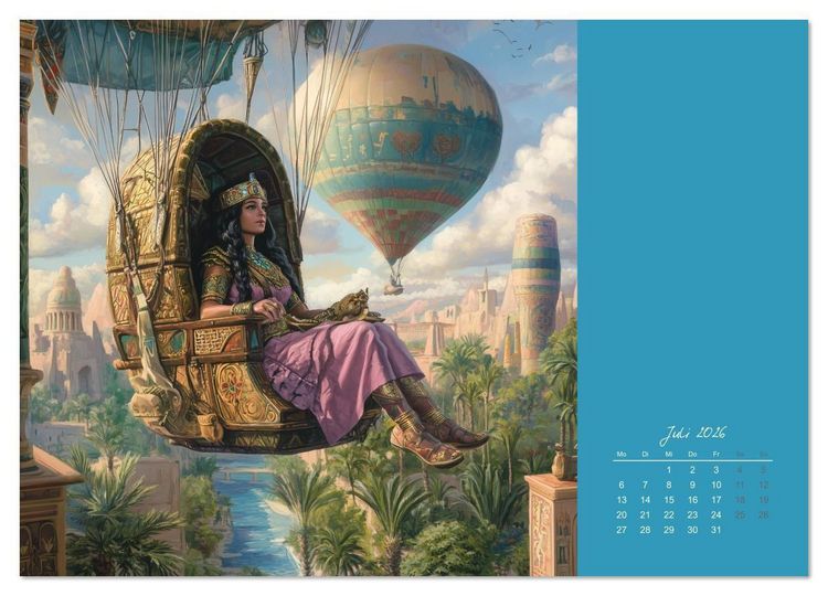 Produktbild: Mit KI durch die Epochen und L&uuml;fte (Wandkalender 2026 DIN A4 quer), CALVENDO Monatskalender