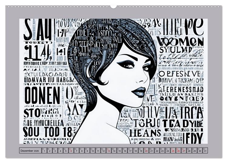Produktbild: Frauenbilder im Wandel der Zeiten (Wandkalender 2026 DIN A2 quer), CALVENDO Monatskalender