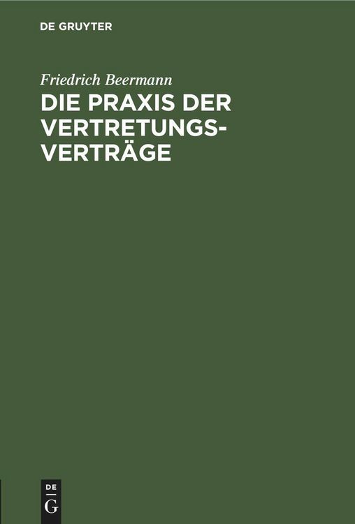 Produktbild: Die Praxis der Vertretungsvertr&auml;ge