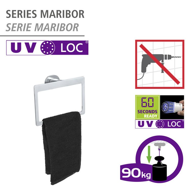 Produktbild: UV-Loc&reg; Handtuchring Mod. Maribor, Befestigen ohne Bohren mit innovativem Klebesystem