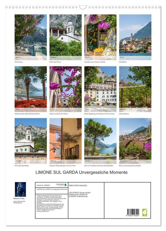 Produktbild: LIMONE SUL GARDA Unvergessliche Momente (Wandkalender 2026 DIN A2 hoch), CALVENDO Monatskalender