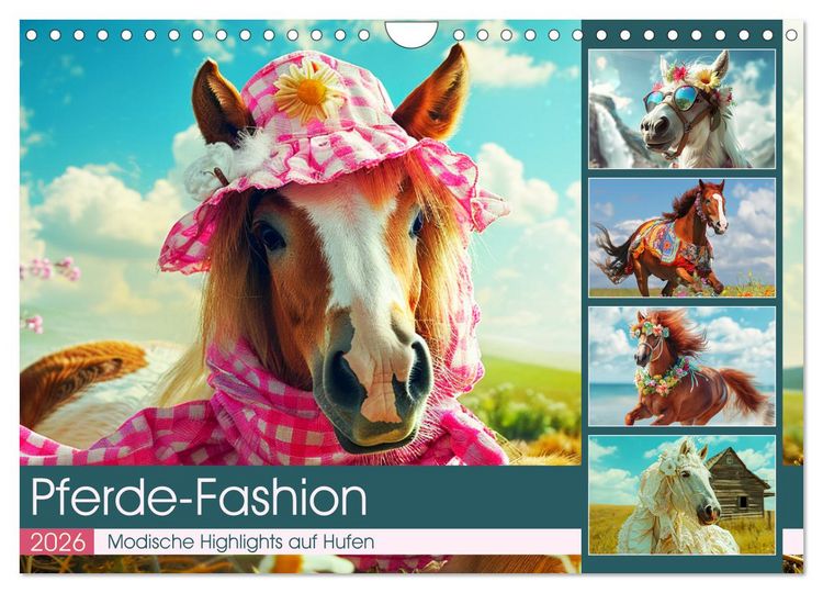 Produktbild: Pferde-Fashion. Modische Highlights auf Hufen (Wandkalender 2026 DIN A4 quer), CALVENDO Monatskalender