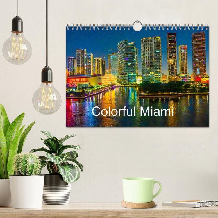 Produktbild: Colorful Miami (Wall Calendar 2026 DIN A4 landscape), CALVENDO 12 Month Wall Calendar