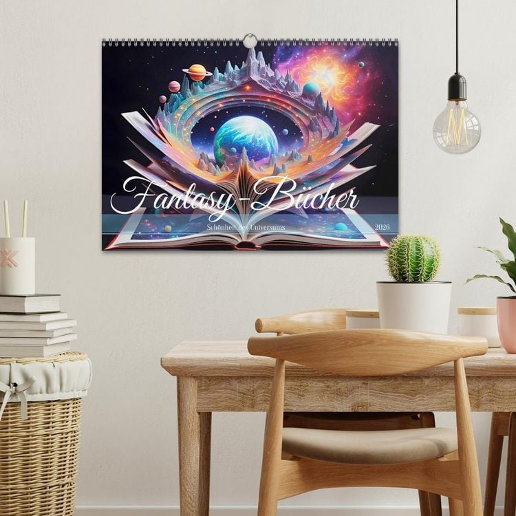 Produktbild: Fantasy-B&uuml;cher Sch&ouml;nheit des Universums (Wandkalender 2026 DIN A3 quer), CALVENDO Monatskalender
