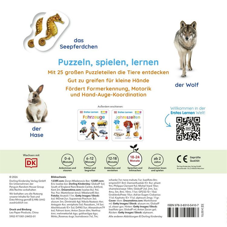 Produktbild: Erstes Lernen Puzzlebuch. Tiere