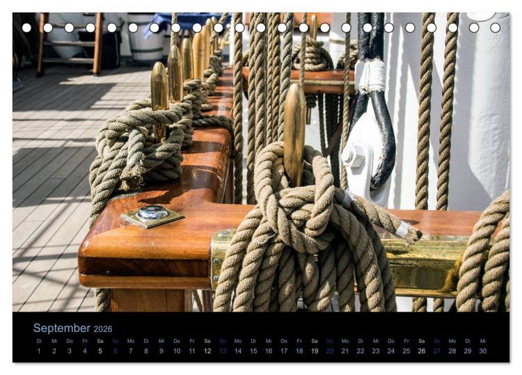 Produktbild: Segelschiffe - Maritime Details (Tischkalender 2026 DIN A5 quer), CALVENDO Monatskalender