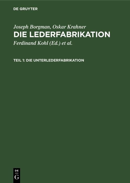 Produktbild: Die Unterlederfabrikation
