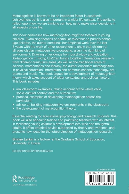 Produktbild: Metacognition in Young Children