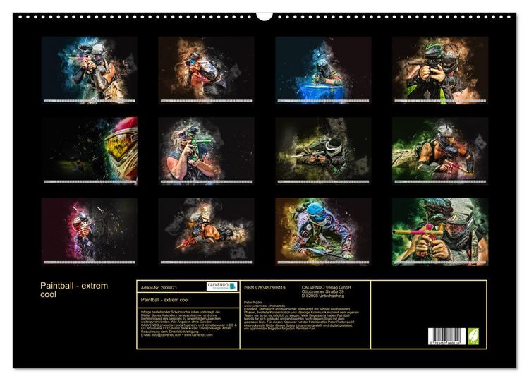 Produktbild: Paintball - extrem cool (Wandkalender 2026 DIN A2 quer), CALVENDO Monatskalender