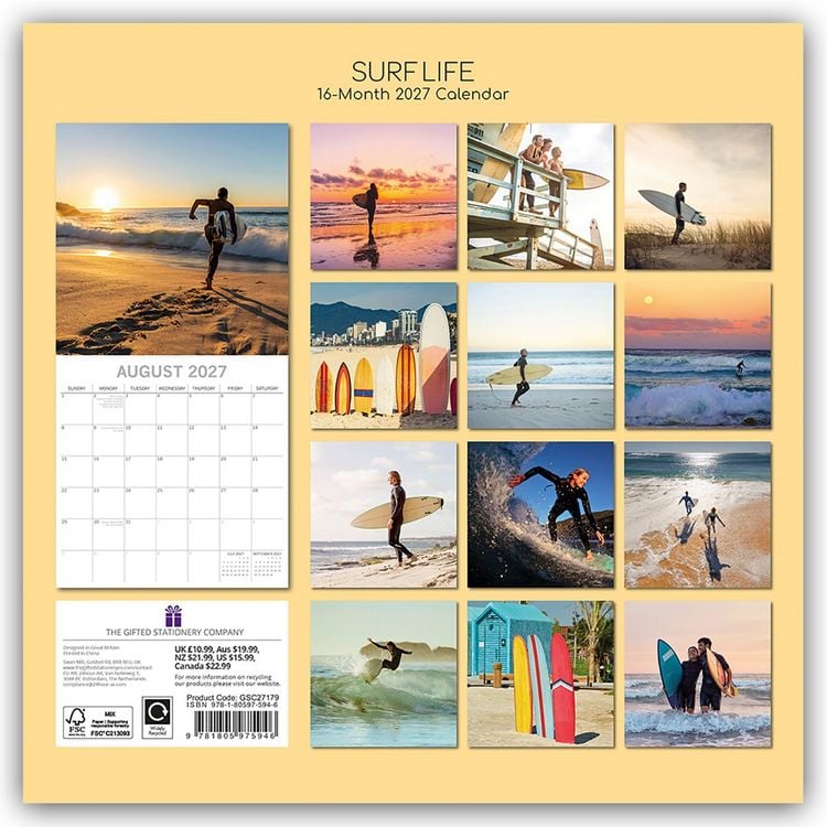 Produktbild: Surf Life &ndash; Surfen &ndash; Surfing 2027 &ndash; 16-Monatskalender
