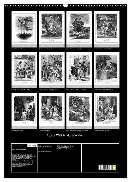 Produktbild: Faust - Weltliteraturkalender (Wandkalender 2026 DIN A2 hoch), CALVENDO Monatskalender