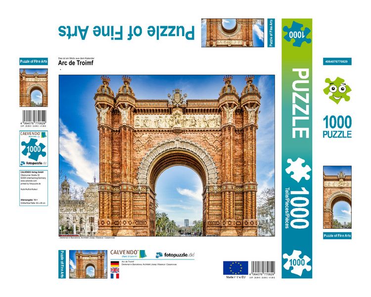 Produktbild: CALVENDO Puzzle Arc de Troimf | 1000 Teile Lege-Gr&ouml;&szlig;e 64x48cm Foto-Puzzle f&uuml;r gl&uuml;ckliche Stunden