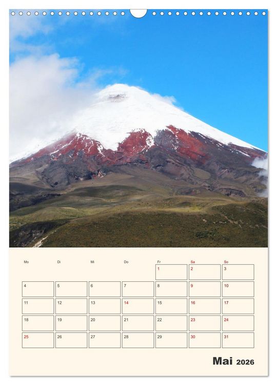 Produktbild: Ecuador - Terminplaner (Wandkalender 2026 DIN A3 hoch), CALVENDO Monatskalender