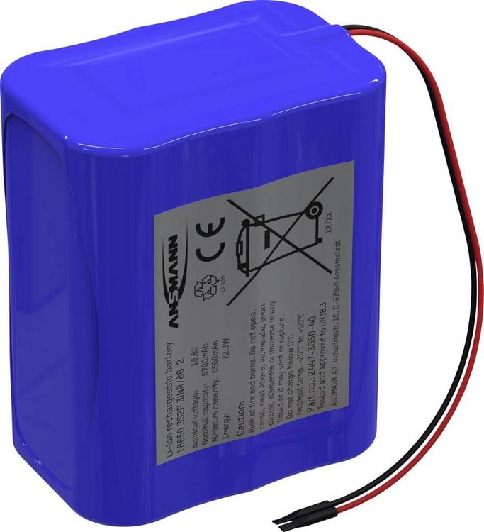 Produktbild: Ansmann 3S2P Akkupack 8x 18650 Kabel Li-Ion 10.8V 5100 mAh