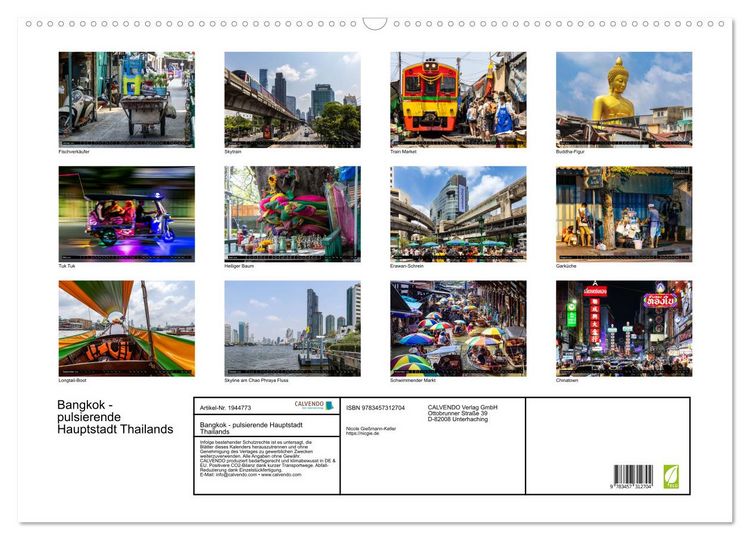 Produktbild: Bangkok - pulsierende Hauptstadt Thailands (Wandkalender 2026 DIN A2 quer), CALVENDO Monatskalender