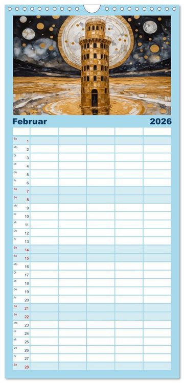 Produktbild: Familienplaner 2026 - N&auml;chtliche Traumwelten mit 5 Spalten (Wandkalender, 21 x 45 cm) CALVENDO