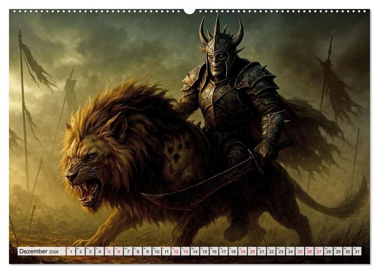 Produktbild: Erbe der Orks. Feuer und Schatten (hochwertiger Premium Wandkalender 2026 DIN A2 quer), Kunstdruck in Hochglanz