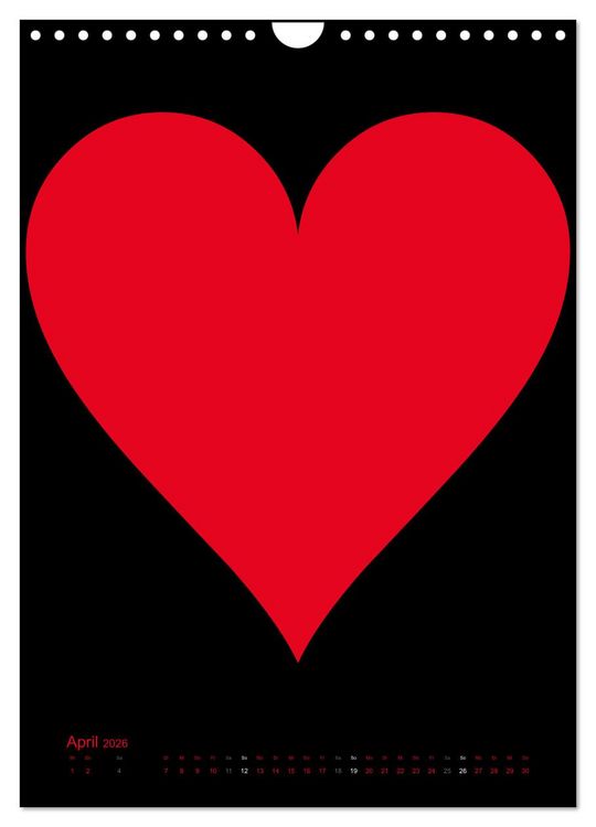 Produktbild: Foto- und Bastelkalender &bdquo;LIEBE&ldquo; in der Farbe Schwarz (Wandkalender 2026 DIN A4 hoch), CALVENDO Monatskalender