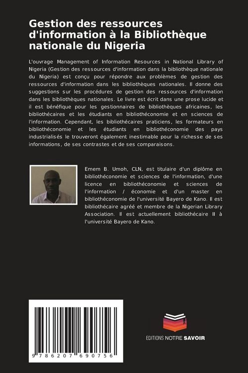 Produktbild: Gestion des ressources d'information &agrave; la Biblioth&egrave;que nationale du Nigeria