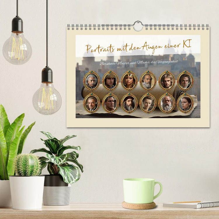 Produktbild: Portraits mit den Augen einer KI (Wandkalender 2026 DIN A4 quer), CALVENDO Monatskalender