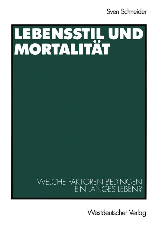 Produktbild: Lebensstil und Mortalit&auml;t