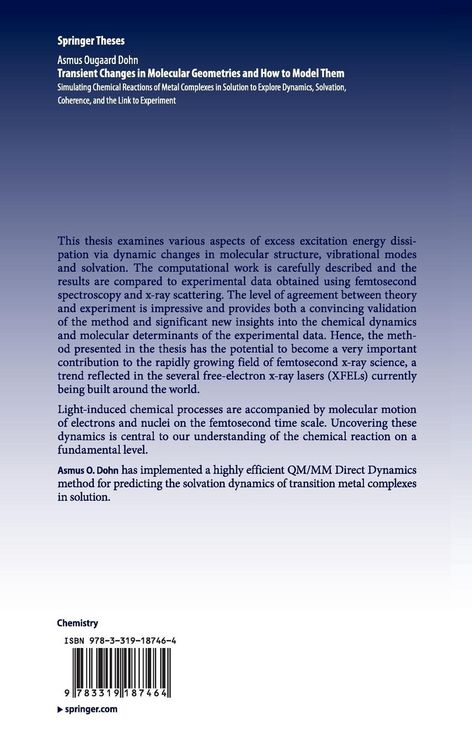 Produktbild: Transient Changes in Molecular Geometries and How to Model Them