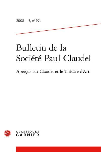 Produktbild: Bulletin de la Societe Paul Claudel; Apercus sur Claudel et le