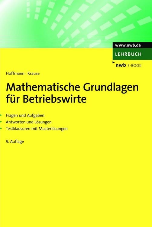 Produktbild: Mathematische Grundlagen f&uuml;r Betriebswirte