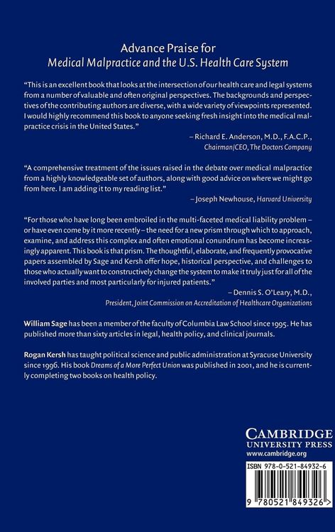 Produktbild: Medical Malpractice and the U.S. Health Care System