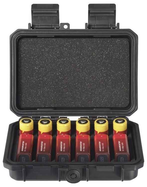 Produktbild: VOLTCRAFT Outdoor Akku-/Batteriekoffer 12x 9 V Block, CR123A, CR2, 18350 (L x B x H) 15.7 x 12.55 x 4.6 cm