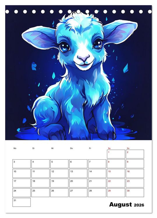 Produktbild: Tierisches Horoskop (Tischkalender 2026 DIN A5 hoch), CALVENDO Monatskalender