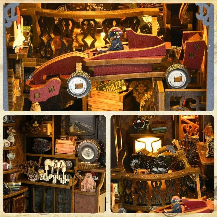 Produktbild: FiguredArt CH02 - DIY Book Nook, Vintage Garage, Puzzle 255 Teile, Miniatur-Diorama