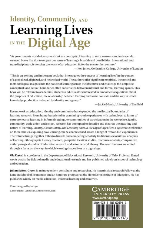 Produktbild: Identity, Community, and Learning Lives in the Digital Age. Edited by Ola Erstad, Julian Sefton-Green