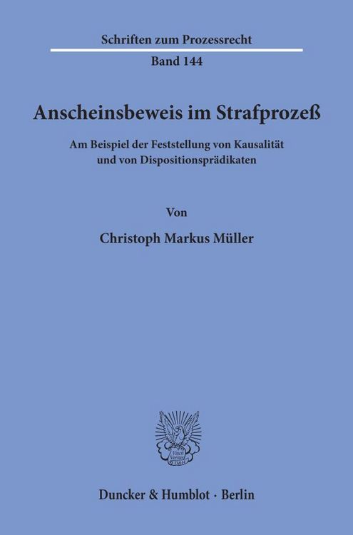 Produktbild: Anscheinsbeweis im Strafproze&szlig;