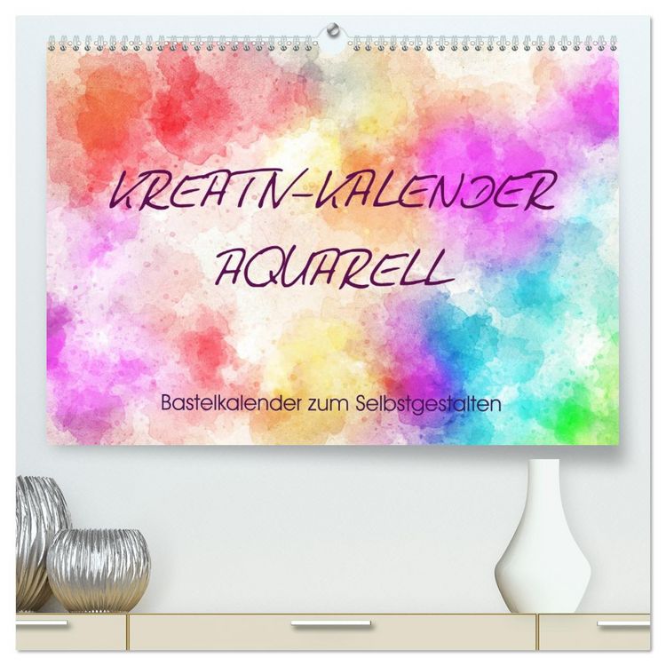 Produktbild: Kreativ-Kalender Aquarell. Bastelkalender zum Selbstgestalten (hochwertiger Premium Wandkalender 2026 DIN A2 quer), Kunstdruck in Hochglanz