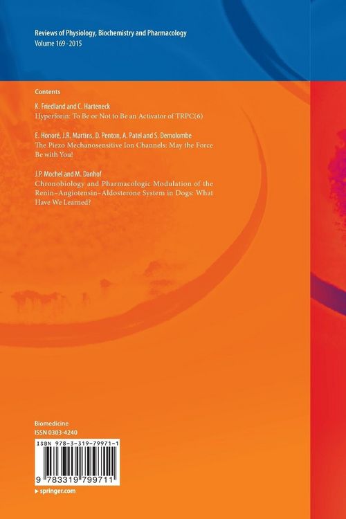 Produktbild: Reviews of Physiology, Biochemistry and Pharmacology Vol. 169
