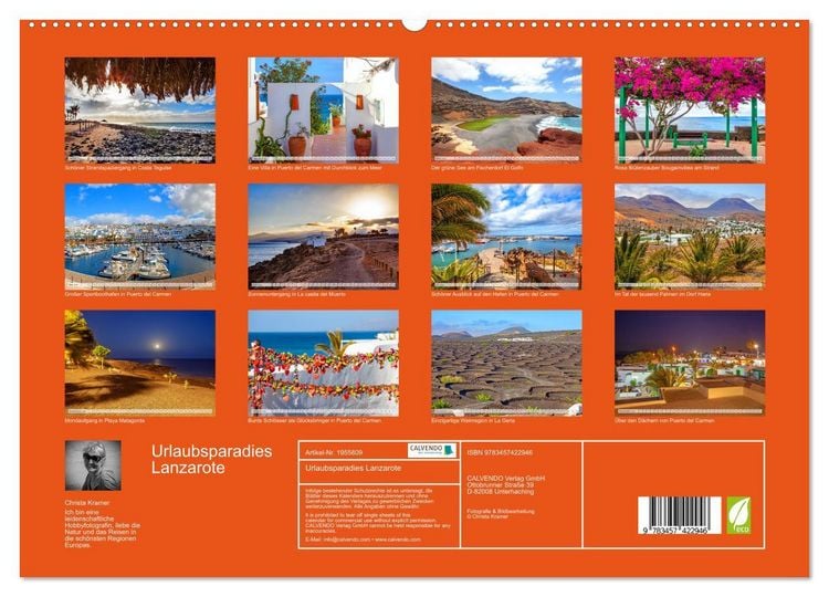 Produktbild: Urlaubsparadies Lanzarote (hochwertiger Premium Wandkalender 2026 DIN A2 quer), Kunstdruck in Hochglanz