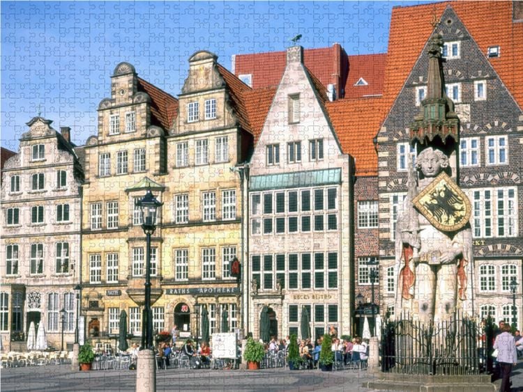 Produktbild: CALVENDO Puzzle Altstadt Bremen mit Roland | 1000 Teile Lege-Gr&ouml;&szlig;e 64x48cm Foto-Puzzle f&uuml;r gl&uuml;ckliche Stunden