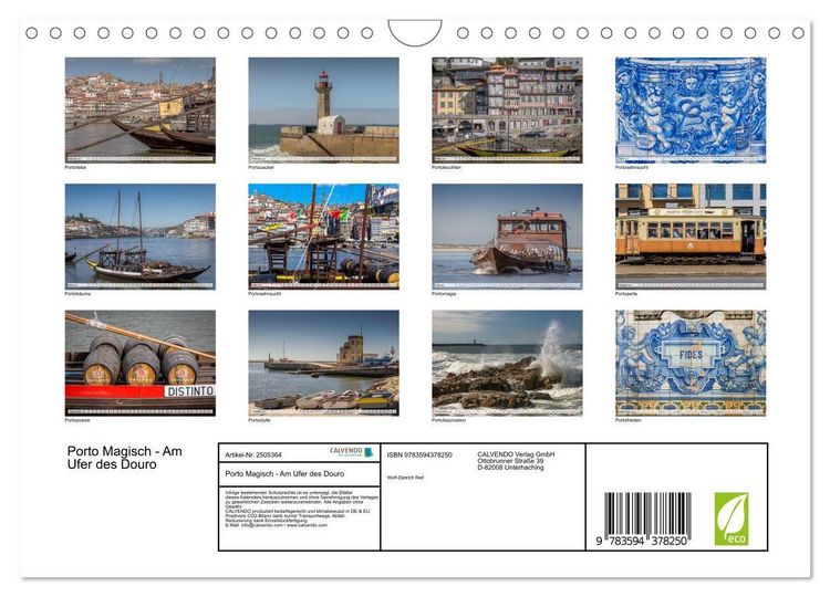 Produktbild: Porto Magisch - Am Ufer des Douro (Wandkalender 2027 DIN A4 quer), CALVENDO Monatskalender